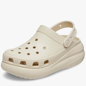 Platform Crocs In Bone Color